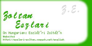 zoltan eszlari business card